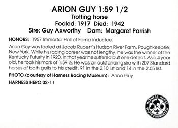 2011 Harness Heroes #2 Arion Guy Back